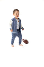 Load image into Gallery viewer, Vintage Navy Letterman Jacket
