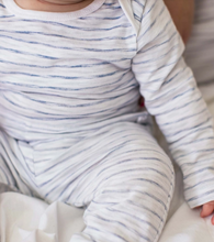 Load image into Gallery viewer, Slub Stripe Bodysuit Set Blue