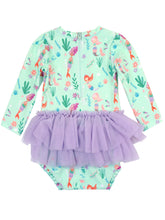 Load image into Gallery viewer, Mermaid Princess Tulle Rash Guard Swimsuit