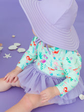 Load image into Gallery viewer, Mermaid Princess Tulle Rash Guard Swimsuit