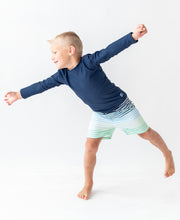 Load image into Gallery viewer, Navy Rash Guard Long Sleeve