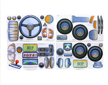 Load image into Gallery viewer, Car Pretend Play Stickers