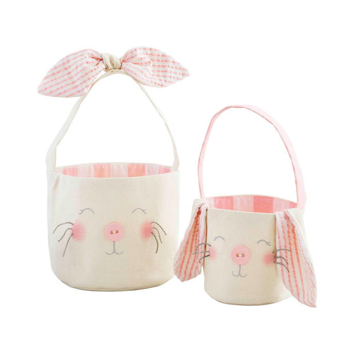 Pink Easter Bunny Canvas Buckets