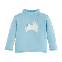 Load image into Gallery viewer, Bunny Rollneck Sweater Blue