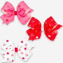 Load image into Gallery viewer, Valentine Heart Print Bows