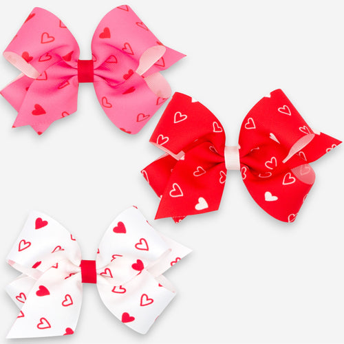 Valentine Heart Print Bows