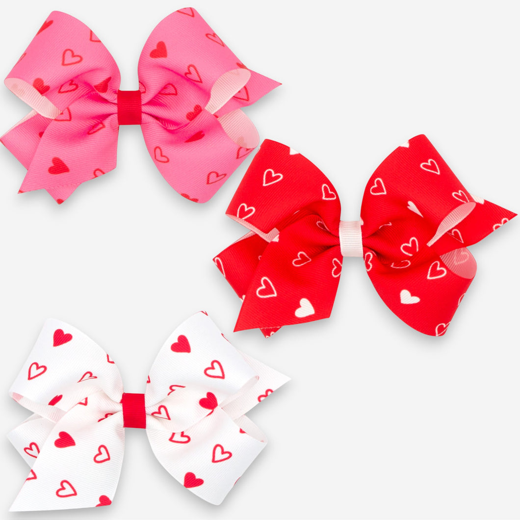 Valentine Heart Print Bows