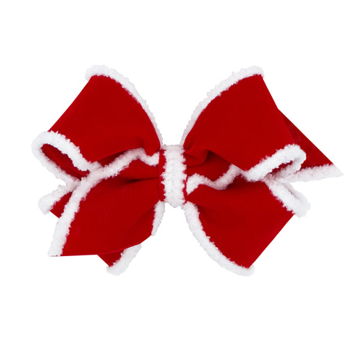 Red Velvet Faux Fur Bow