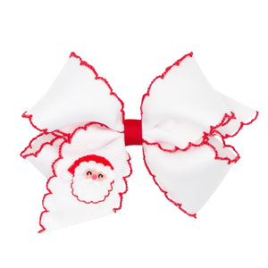 Santa Embroidered Bow