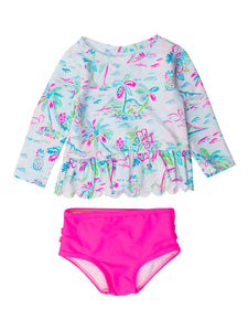 Tropical Resort Rash Guard Bikini