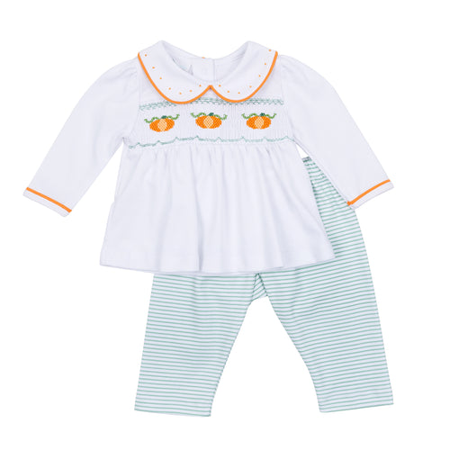 Lil Pumpkin Smocked Pant Set