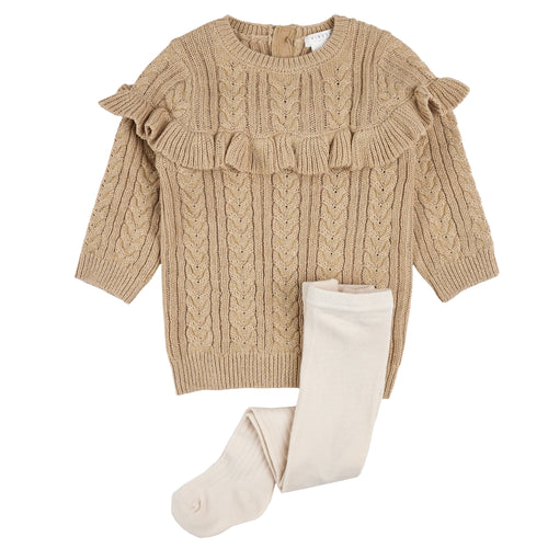 Taupe Sweater Dress Set