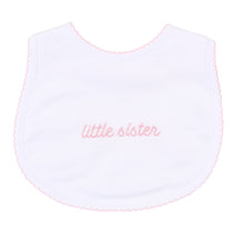 Load image into Gallery viewer, Little Sister &amp; Little Brother Embroidered Bib