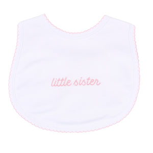 Little Sister & Little Brother Embroidered Bib