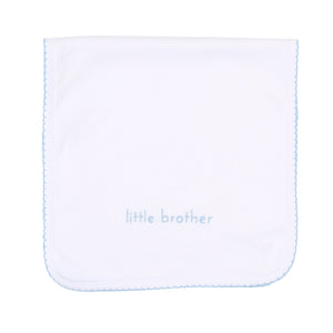 Little Sister & Little Embroidered Brother Burp Cloth