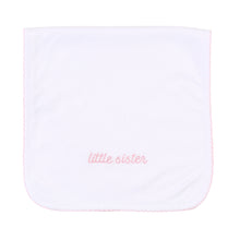 Load image into Gallery viewer, Little Sister &amp; Little Embroidered Brother Burp Cloth