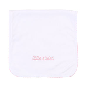 Little Sister & Little Embroidered Brother Burp Cloth