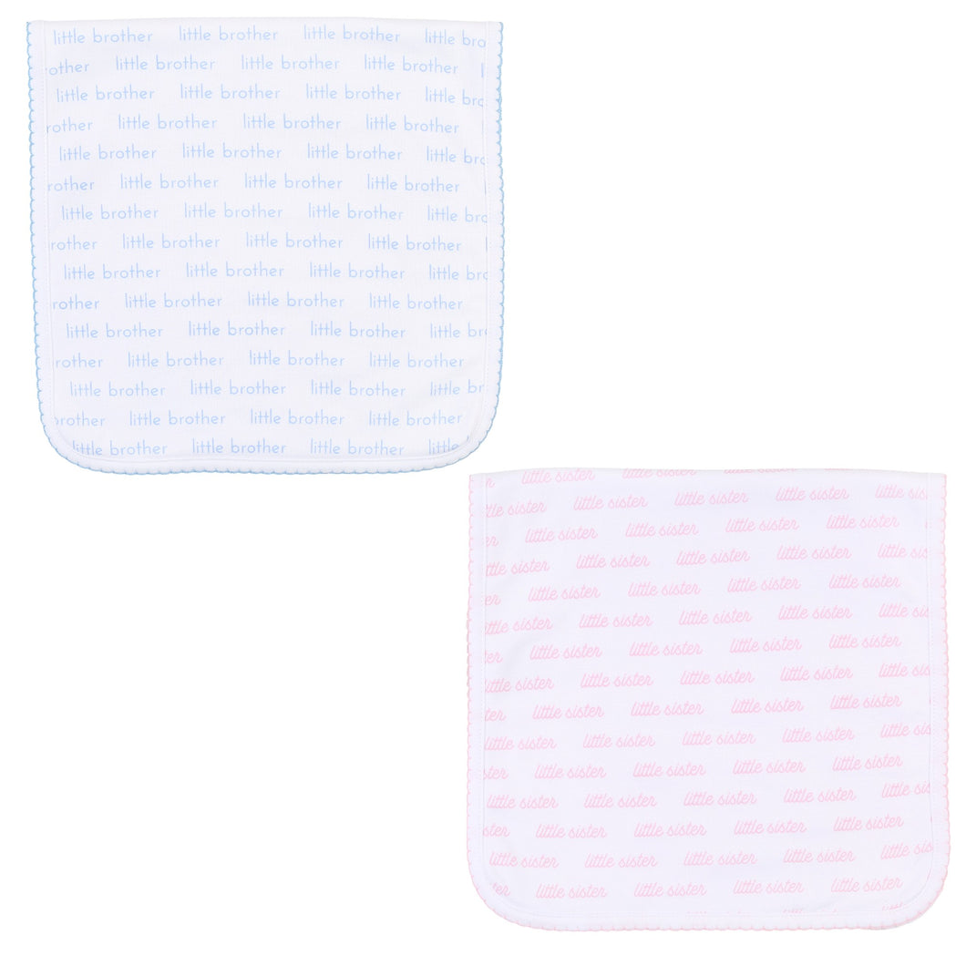 Little Sister & Little Brother Printed Burp Cloth