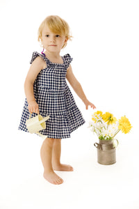 Navy Gingham Dress
