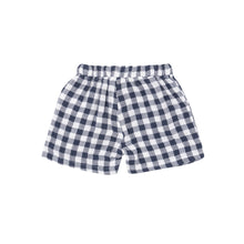 Load image into Gallery viewer, Navy Gingham Muslin Short
