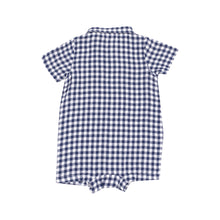 Load image into Gallery viewer, Navy Gingham Shortie Romper
