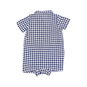 Navy Gingham Shortie Romper