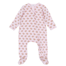 Load image into Gallery viewer, Tiny Tailgater Printed Zip Footie Pink