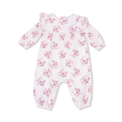 Belle Rosette Dot Ruffle Romper