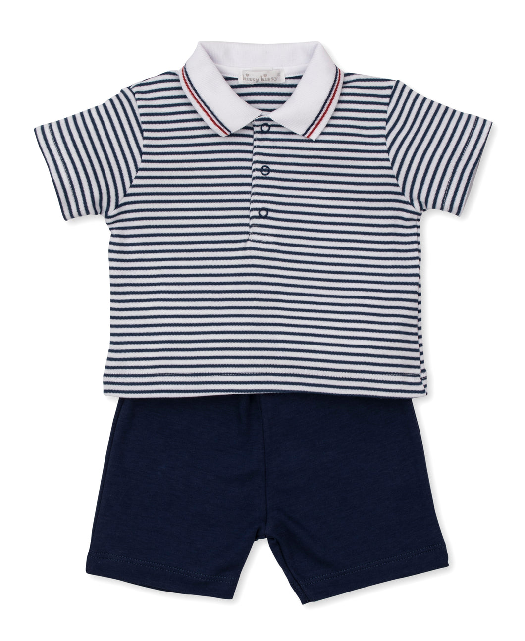 Navy Stripe Short Set
