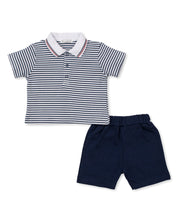 Load image into Gallery viewer, Navy Stripe Short Set