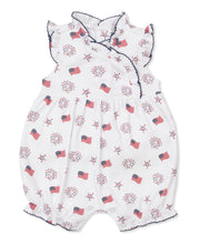 Load image into Gallery viewer, Bold Stars &amp; Stripes Ruffle Playsuit