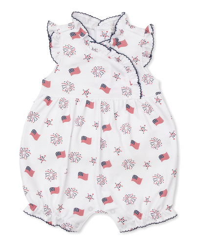 Bold Stars & Stripes Ruffle Playsuit