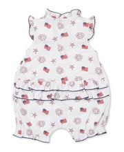 Load image into Gallery viewer, Bold Stars &amp; Stripes Ruffle Playsuit
