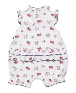 Bold Stars & Stripes Ruffle Playsuit
