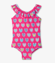 Load image into Gallery viewer, Pink Shibori Heart Swimsuit