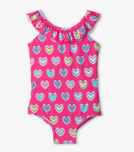 Pink Shibori Heart Swimsuit