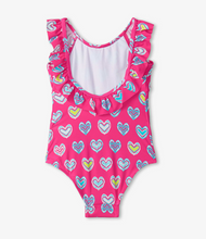 Load image into Gallery viewer, Pink Shibori Heart Swimsuit