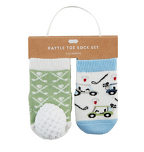 Load image into Gallery viewer, Golf Ball Rattle Toe Sock Set