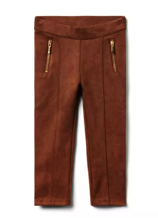 Brown Faux Suede Leggings