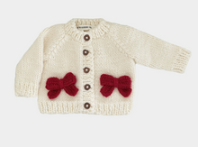 Load image into Gallery viewer, Red Bow Cardigan