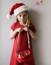 Load image into Gallery viewer, Red Sequin Velvet Bag