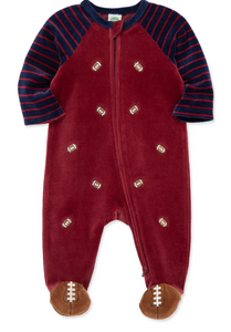 Football Zip Velour Footie