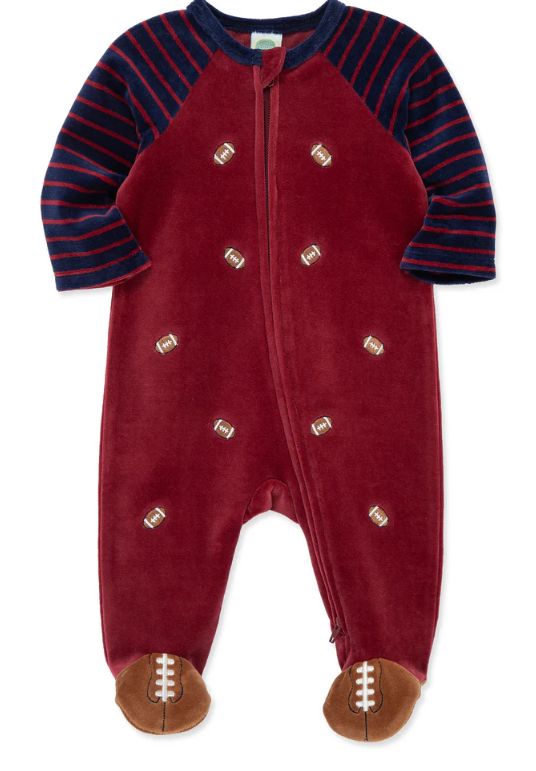 Football Zip Velour Footie