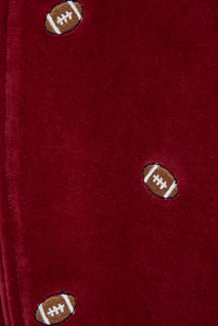 Football Zip Velour Footie