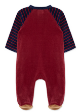 Load image into Gallery viewer, Football Zip Velour Footie