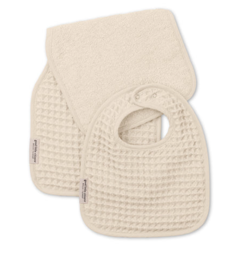 Reversible Burp & Bib Set Linen