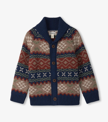 Fair Isle Shawl Collar Sweater