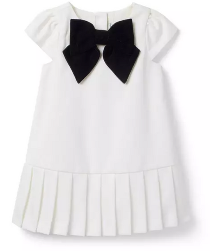 Ivory Bow Pleat Dress