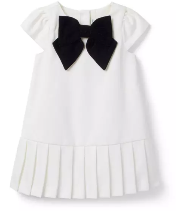 Ivory Bow Pleat Dress