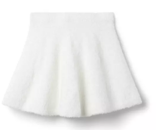 Ivory Fuzzy Skirt